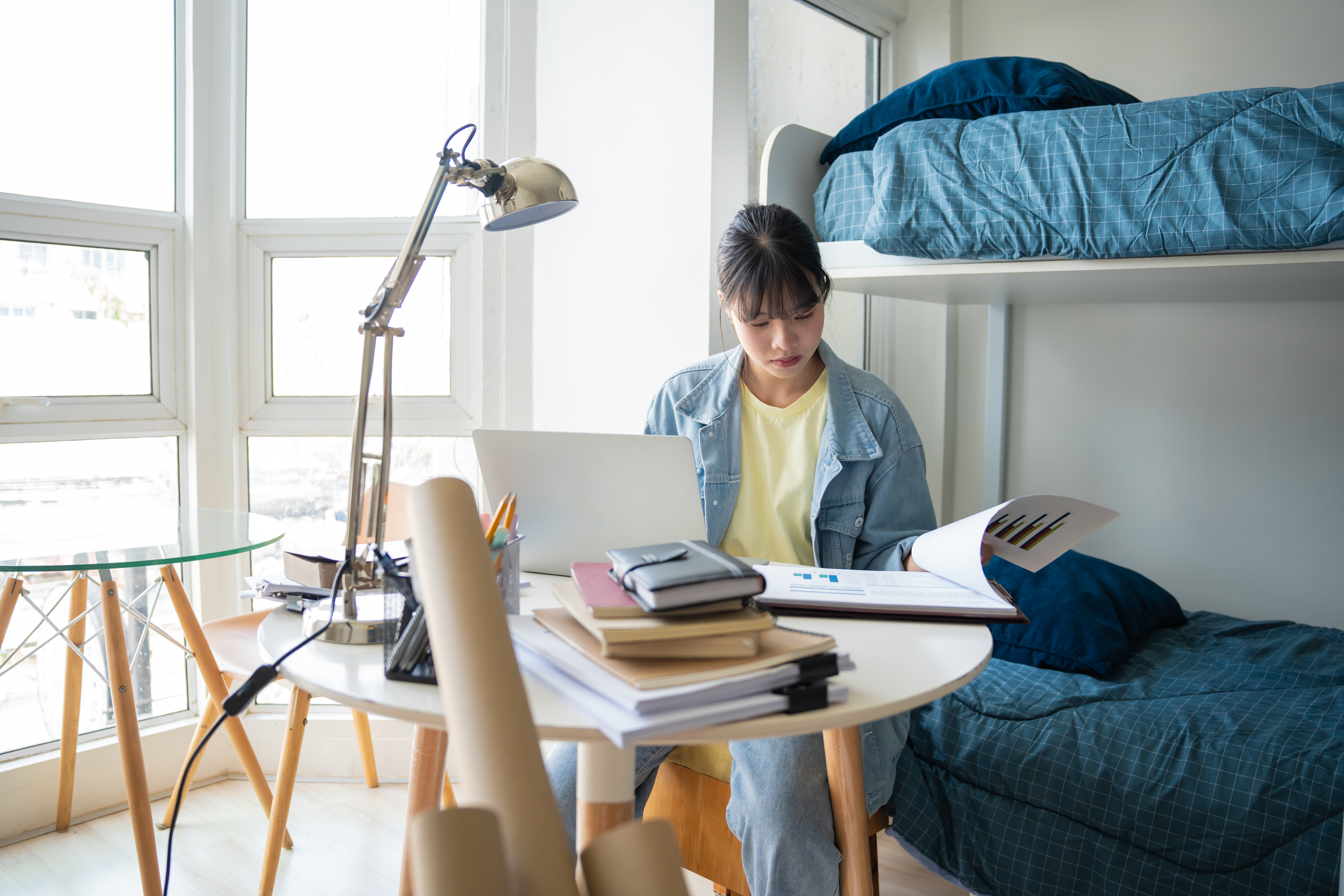 Student studying